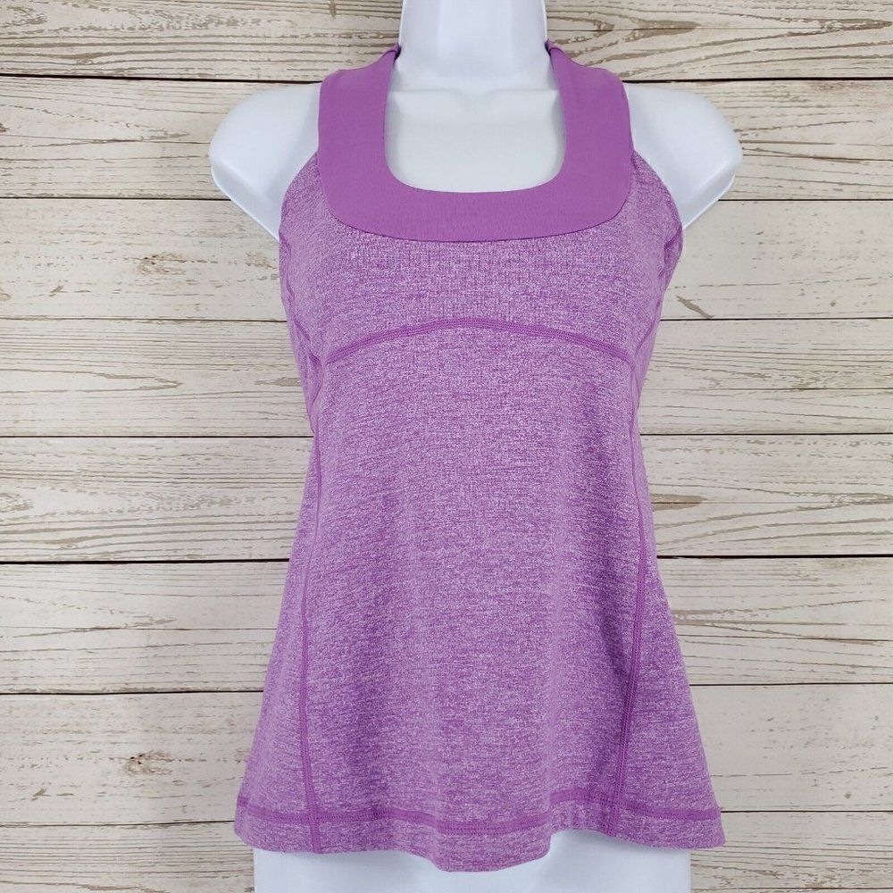 *No Pads* Lululemon Athletica Womens Size 6 Racerback Tank Top Heather Purple - Picture 1 of 11